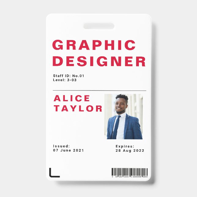 Badge Nom de l'employé personnalisé  (Front)