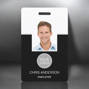 Badge Nom de l'employé personnalisé Logo Photo Travail d