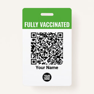 Badge Nom de l'employé personnalisé Logo Vaccination QrC