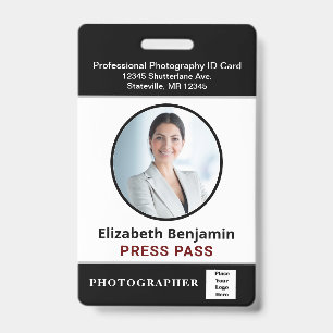 Badge Nom de l'employé Photo Logo Passeport Press Person