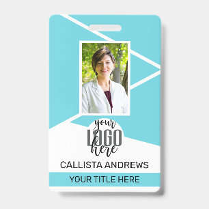 Badge Nom de l'employé Titre Code-barres Logo Sarcelle I