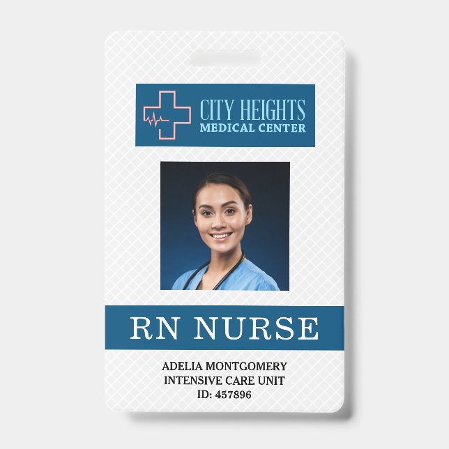 Badge Nom de l'infirmière inscrite à la RN Code d'identi (Avant)
