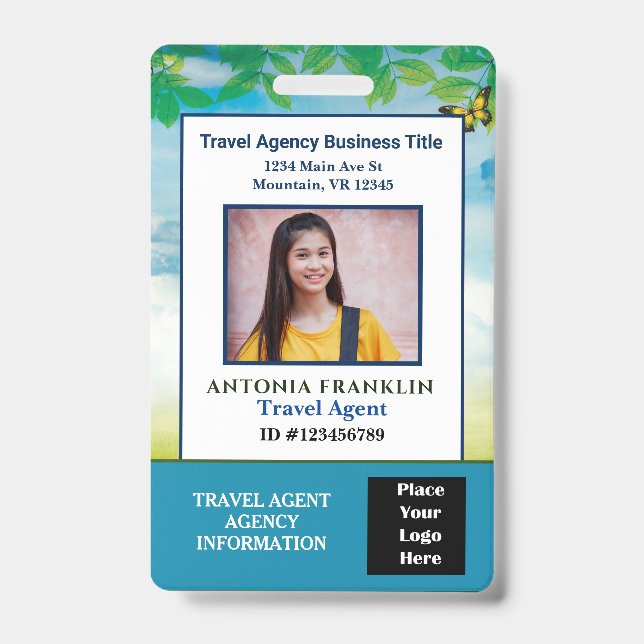 Badge Nom du code de la barre du logo photo de l'employé (Avant)