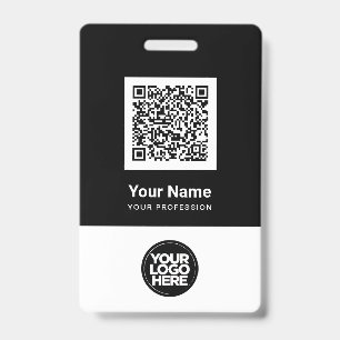 Badge Nom du logo Code barre Qr de l'employé personnalis