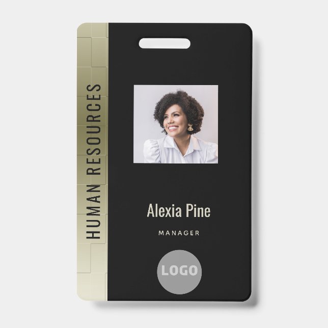 Badge Nom du logo de l'employé de l'entreprise Photo du  (Front)