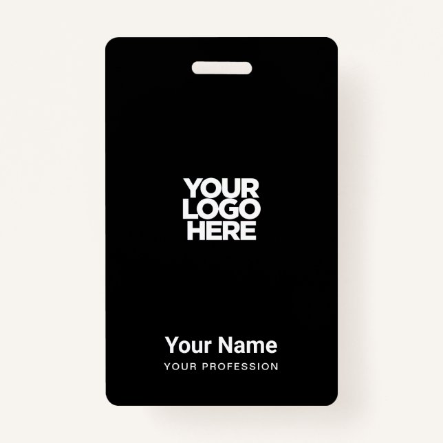 Badge Nom du logo de l'entreprise noire personnalisé Cod (Devant)