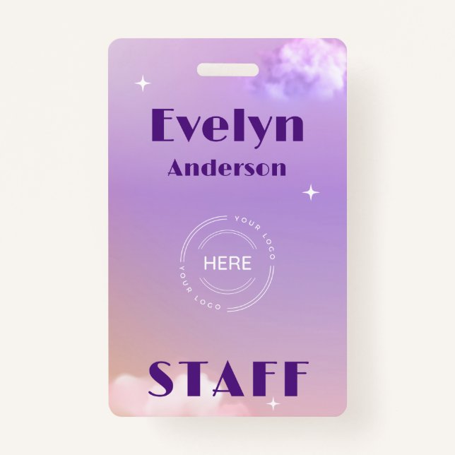Badge Nom du logo personnalisé du personnel de l'événeme (Devant)