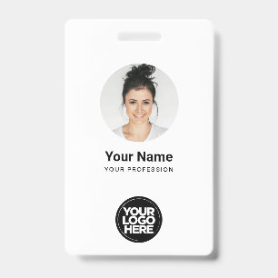 Badge Nom du logo photo d'arrondi de l'employé personnal