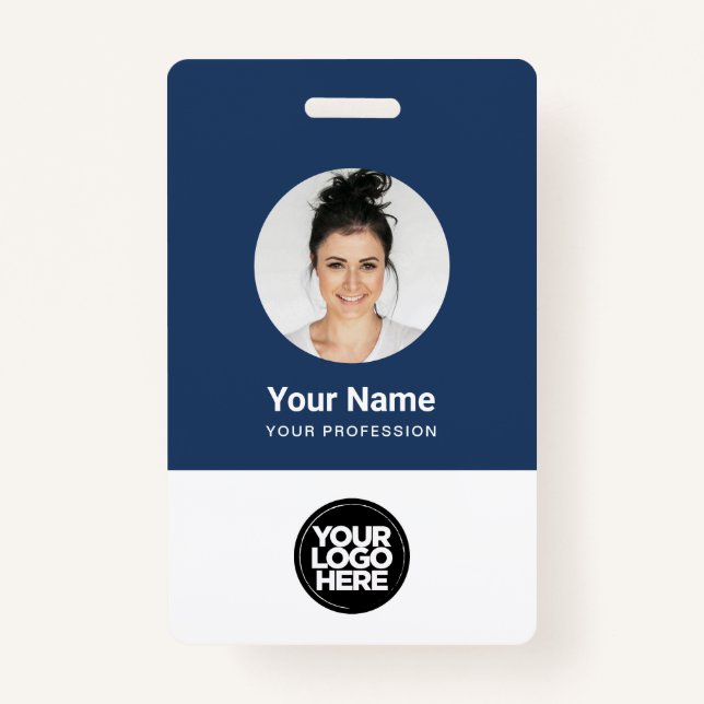 Badge Nom du logo photo d'arrondi de l'employé personnal (Devant)