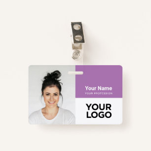 Badge Nom du logo photo de l'employé de l'entreprise per
