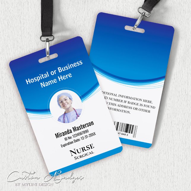 Badge Nom du personnel de l'employé personnalisé Logo Co (Créateur téléchargé)