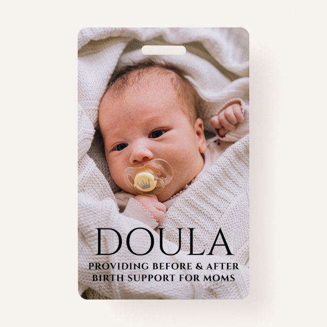 Badge Nom du soutien à la naissance de Doula Photo (Devant)