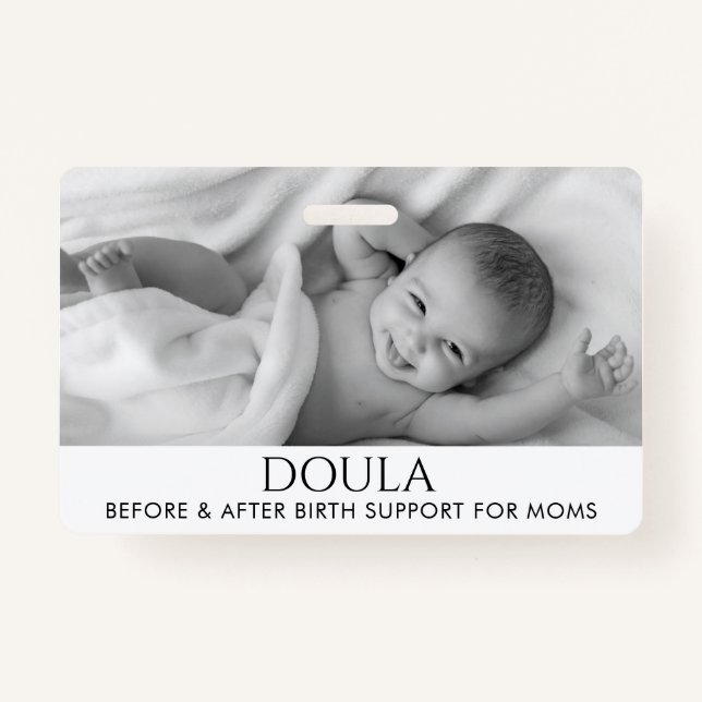 Badge Nom du soutien à la naissance de Doula Photo (Devant)