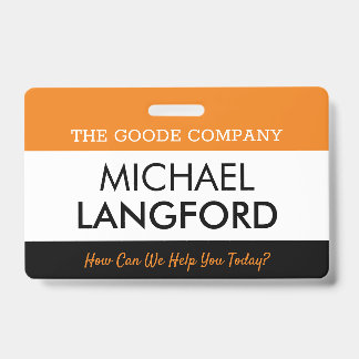 Badge Nom Employé | Texte personnalisé et couleur 