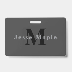 Badge Nom et monogramme Dark Gray