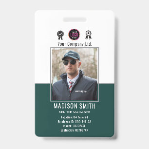 Badge Nom et photo personnalisés Sécurité de l'entrepr