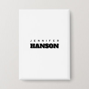 Badge Nom moderne minimaliste noir et blanc professionne