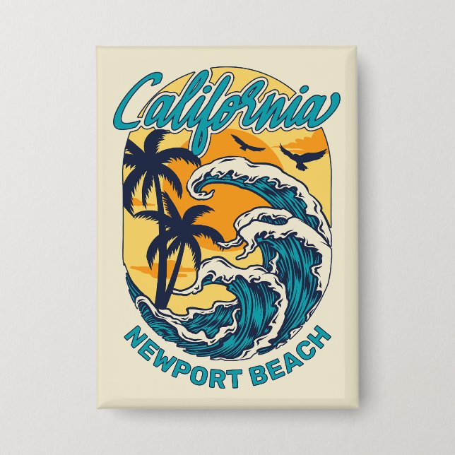Badge Nom personnalisé / Texte Californie Surf (Recto)