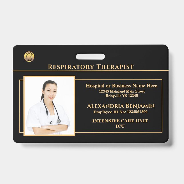 Badge Nom photo de l'employé Logo Hôpital Personnaliser (Front)