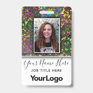 Badge Nom photo de l'employé professionnel Rainbow