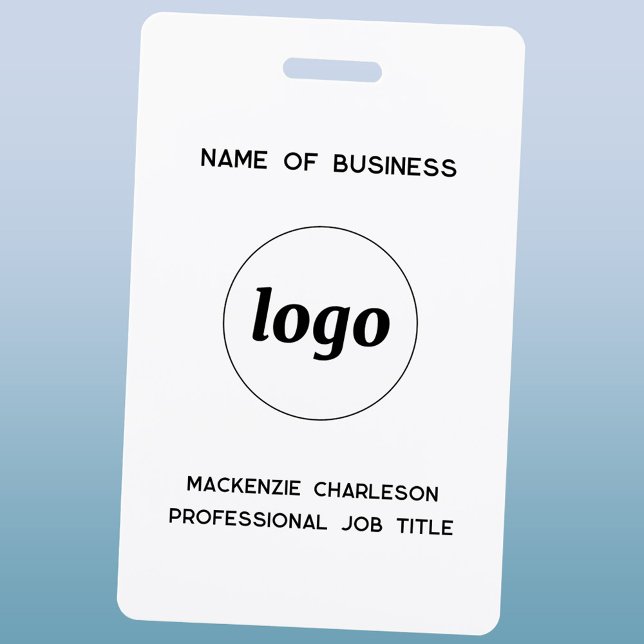 Badge Nom professionnel du logo (Simple logo with custom text business branding promotional name badge)