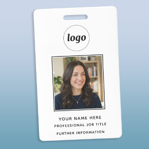 Badge Nom professionnel propre avec photo d'identité