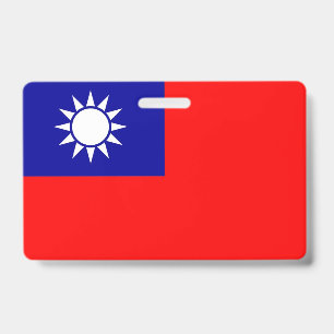 Badge nominatif avec drapeau de Taïwan