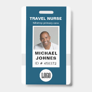 badge nominatif avec photo et logo pour infirmière