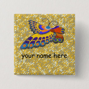 Badge nominatif de papillon