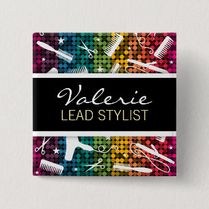 Badge nominatif fascinant de salon de coiffure