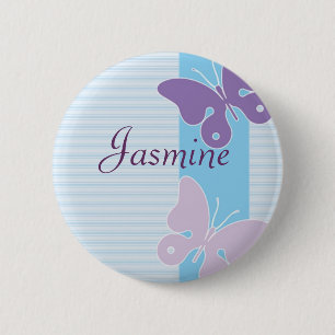 Badge nominatif personnalisé - papillons