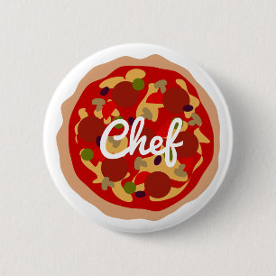 Badge nominatif rond de bouton de pinback de chef