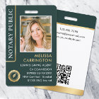 Notaire de style Photo Code QR ID Vert Or