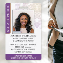 Notaire de style Photo ID Code QR Violet