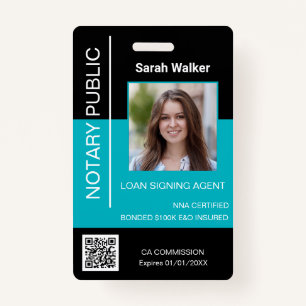 Badge Notaire employé de bureau d'identification publiqu