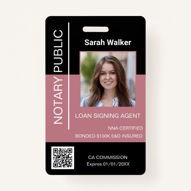 Badge Notaire employé de bureau d'identification publiqu (Devant)