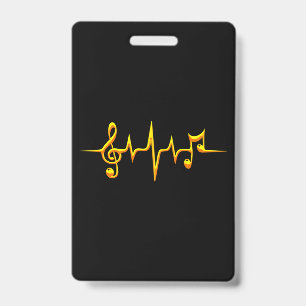 Badge Notes de musique Clé Fréquence Onde Son