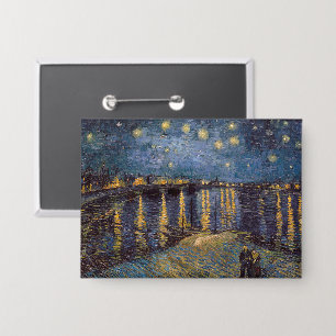 Badge Nuit étoilée sur le Rhône par Vincent Van Gogh