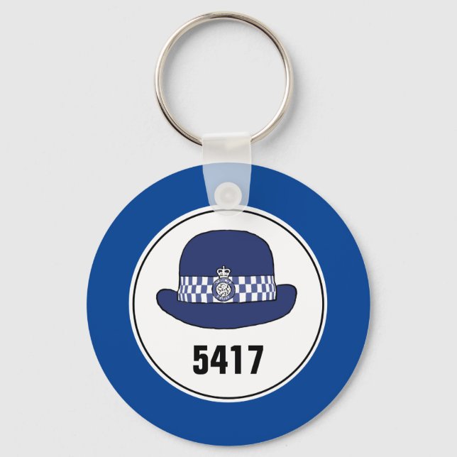 Badge Number. Police Woman WPC. Key Ring (Front)
