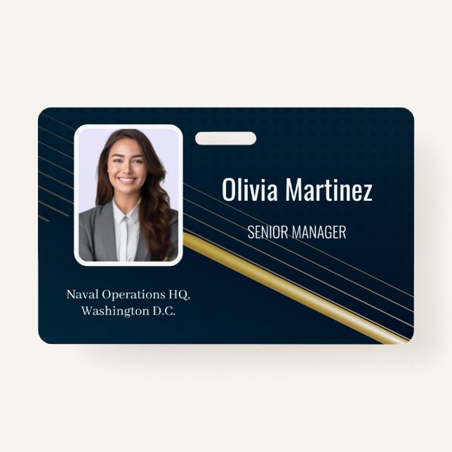 Badge Numéro de photo de l'employé de la Marine Insigne  (Devant)