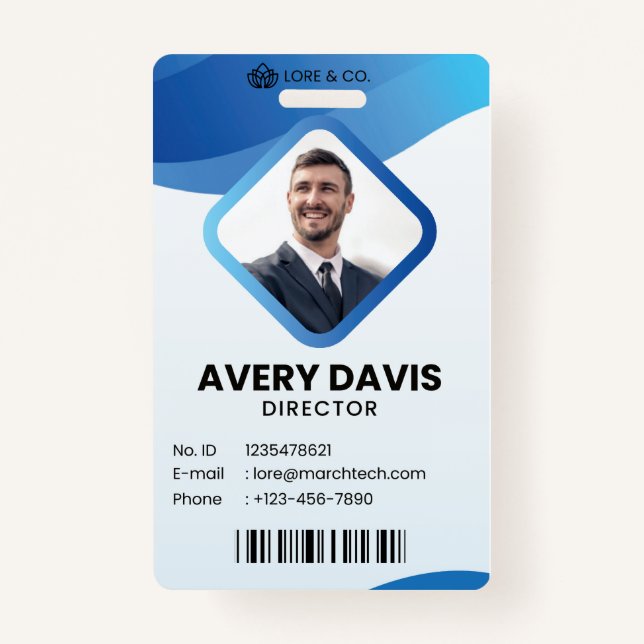 Badge Numéro de photo de l'employé Insigne de sécurité d (Devant)