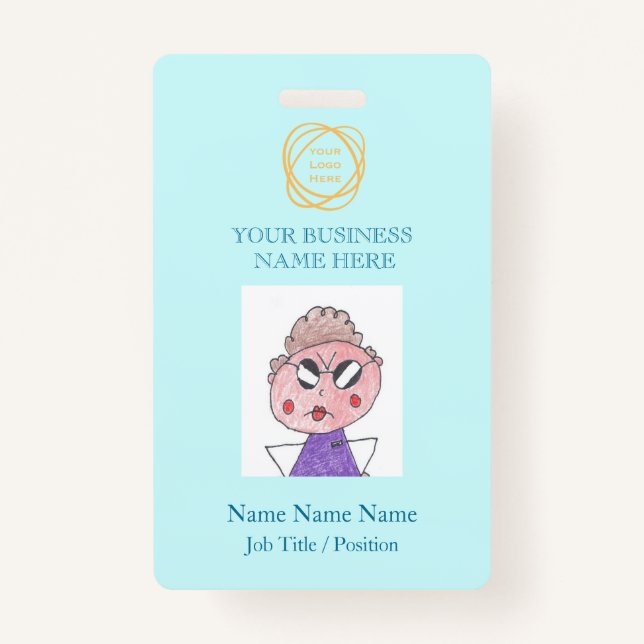 Badge Numéro de photo de l'employé personnalisé Nom de l (Devant)