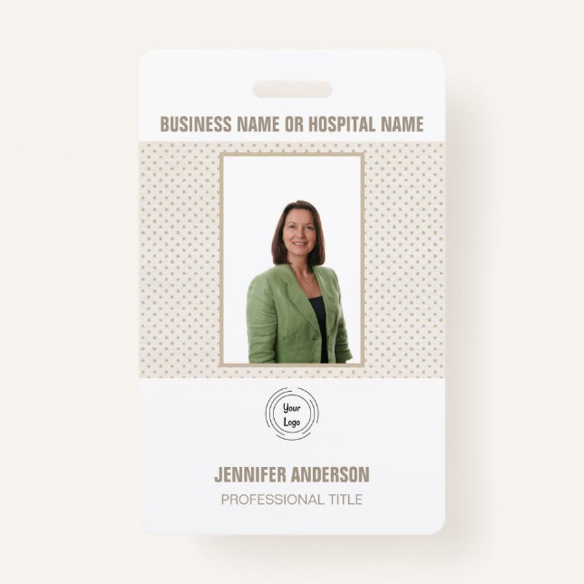 Badge Numéro de photo de l'hôpital ou de l'entreprise av (Devant)