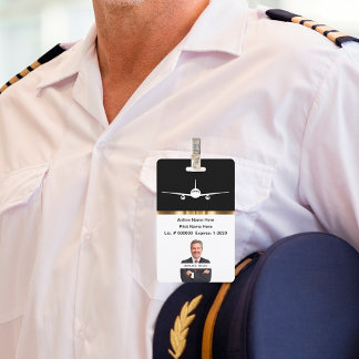 Badge Numéro de photo du pilote de ligne privée classiqu