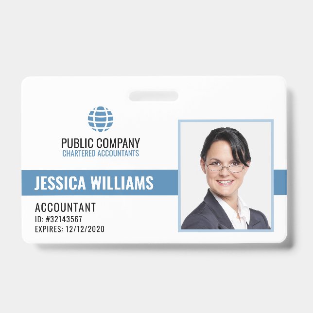 Badge Numéro d'employé professionnel moderne (Front)