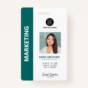 Badge Numéro d'employé professionnel moderne personnalis