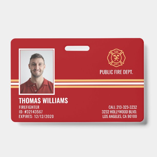 Badge Numéro d'identification du personnel du service de (Front)