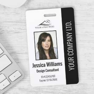 Badge Numéro d'identification noir de l'employé d'entrep