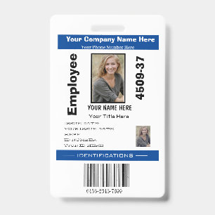 Badge Numéro photo de l'employé personnalisé Sécurit