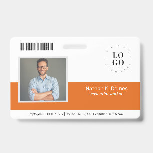 Badge Numéro photo de l'employé personnalisé Sécurité de